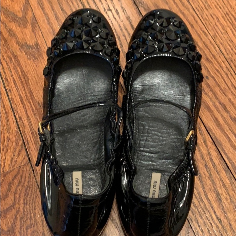 Miu miu patent leather with crystals